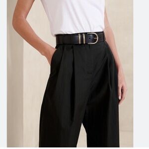 Banana Republic Avila Black Barrel Leg Trouser